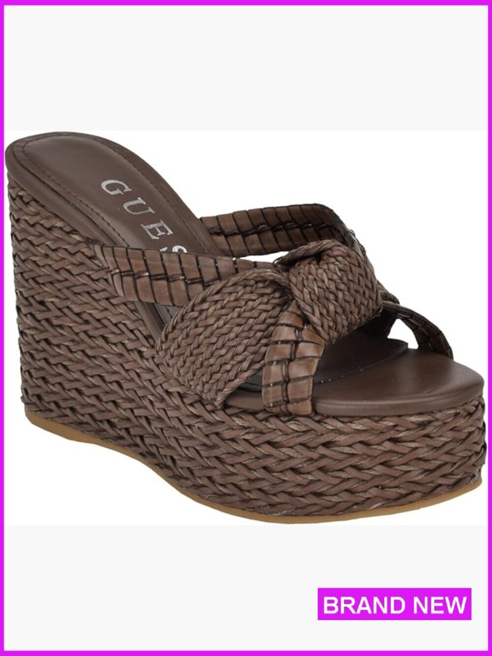 Wedge Sandals with Knot Detail Round Open Toe Slingback Slip-On Comfort